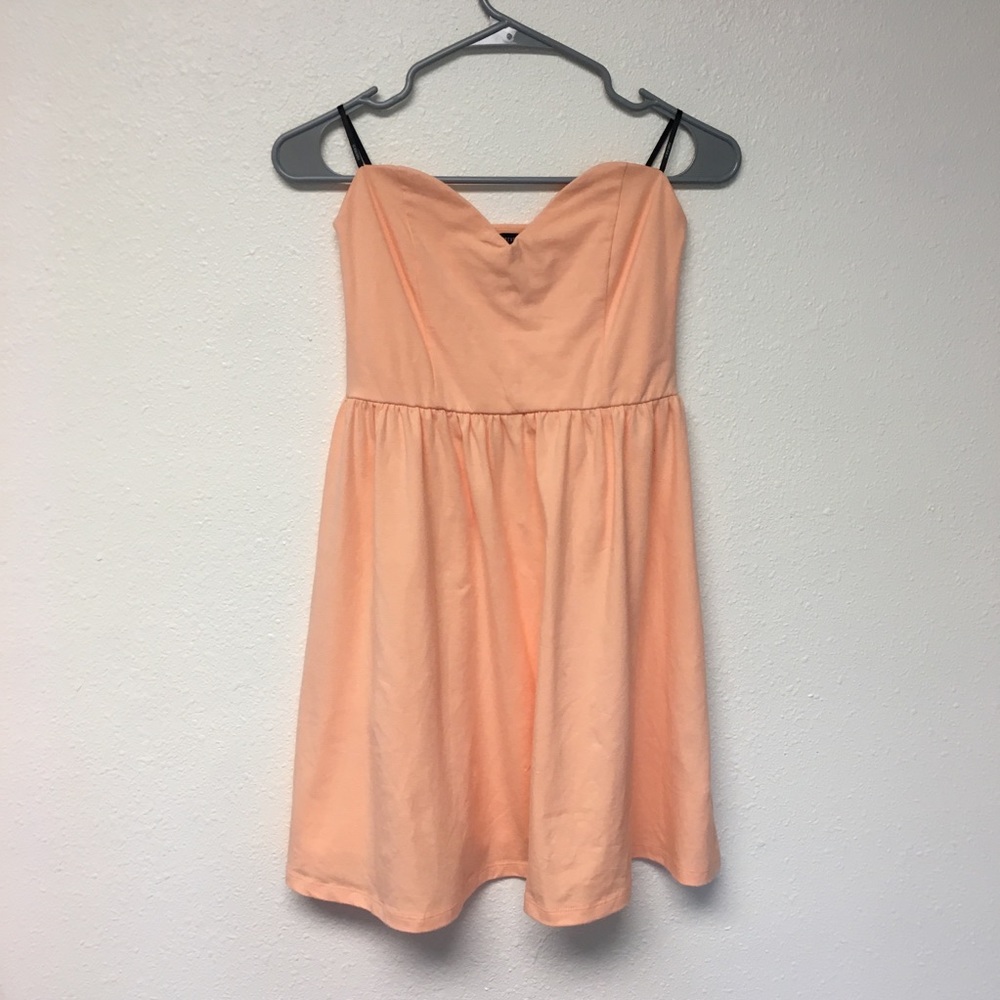 Peach strapless dress
